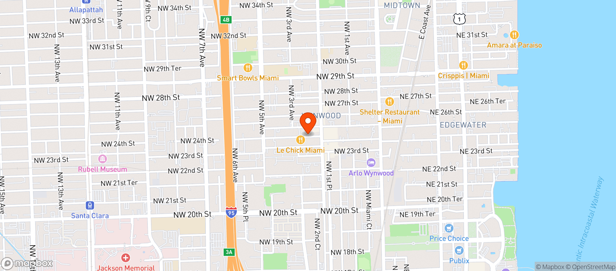 Map showing Udon Asian Food #0700320093