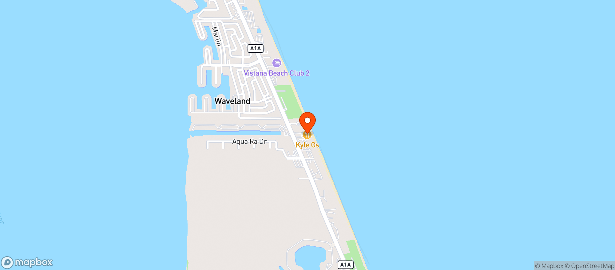 Map showing Kyle Gs Prime Seafood