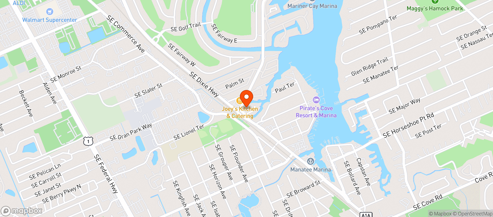 Map showing Taushas Seafood Market #52016