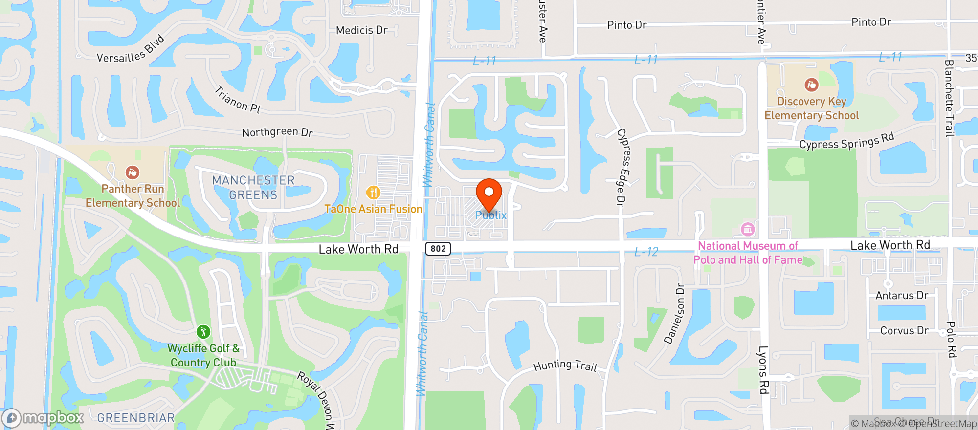 Map showing Publix