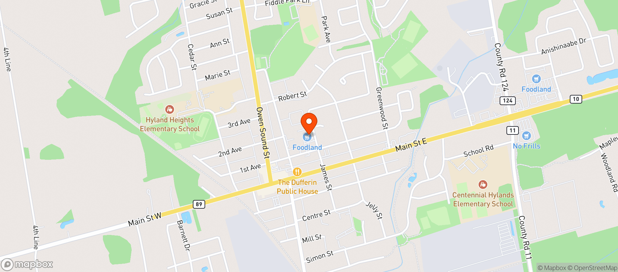 Map showing Foodland # 3311