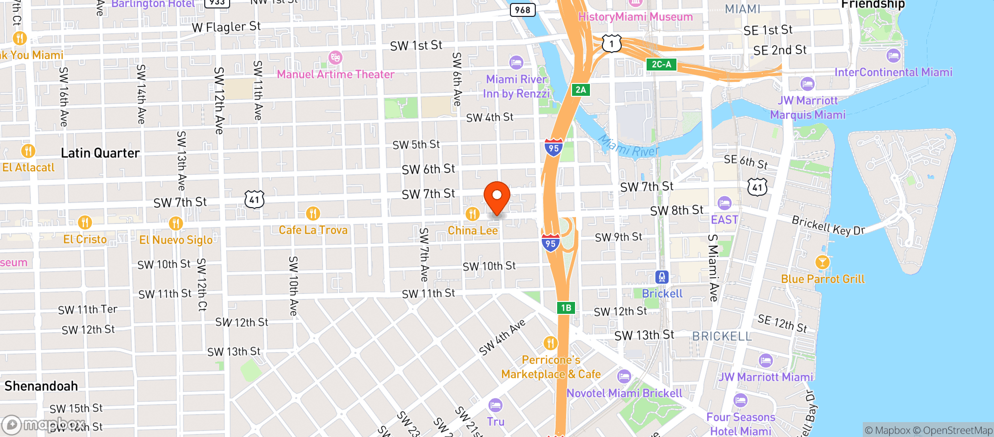 Map showing Presidente Supermarket