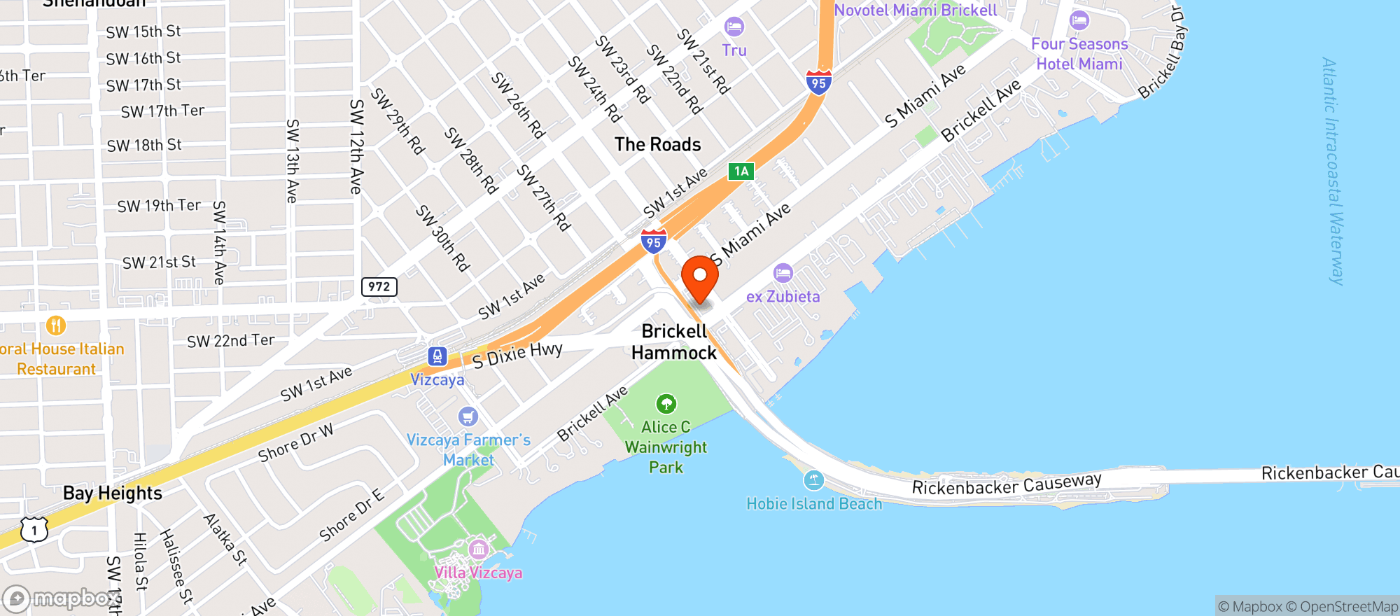 Map showing Hilton Garden Inn