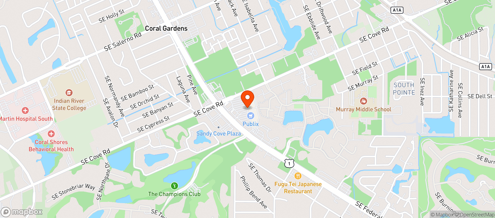 Map showing Publix Super Market