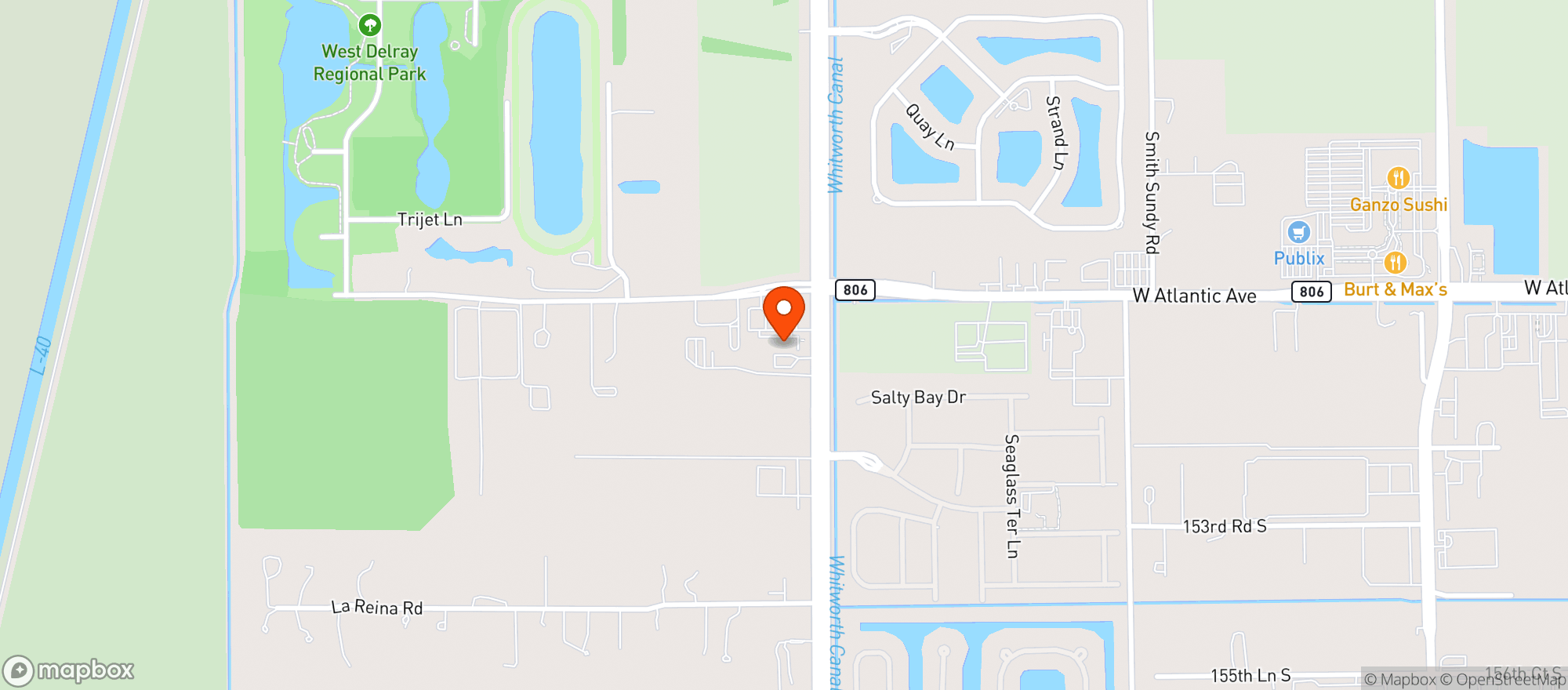 Map showing Palm Beach Liquor 2