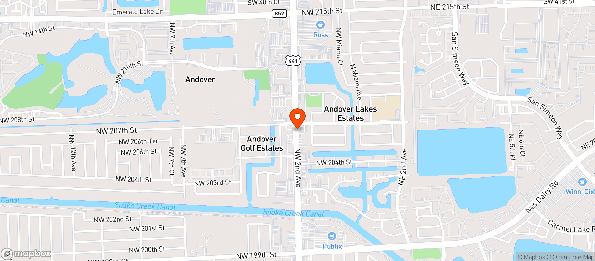 Map showing Xpress Lane Food Store