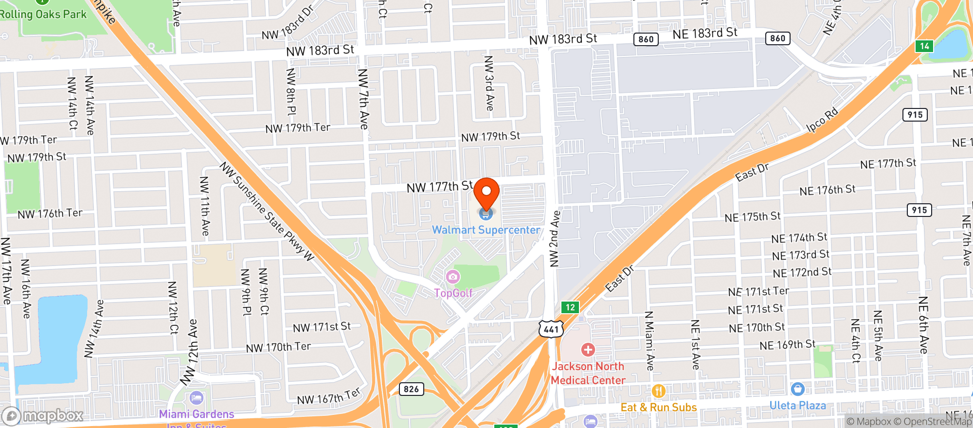 Map showing Walmart Supercenter