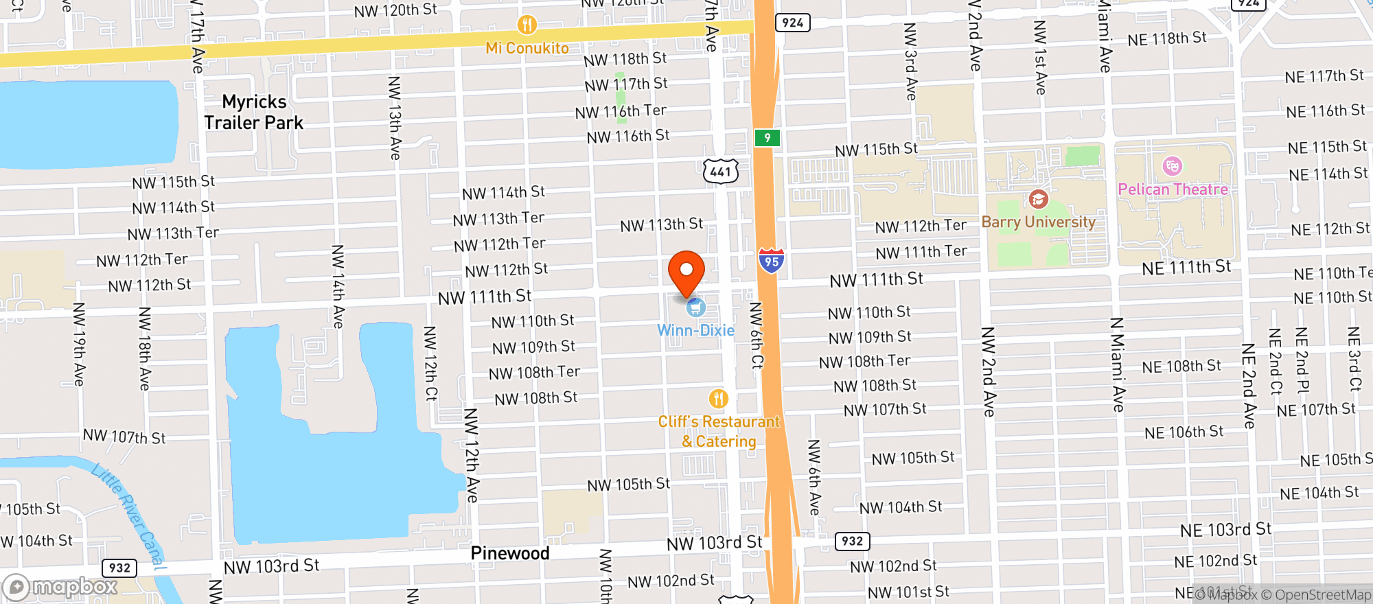 Map showing Winn Dixie