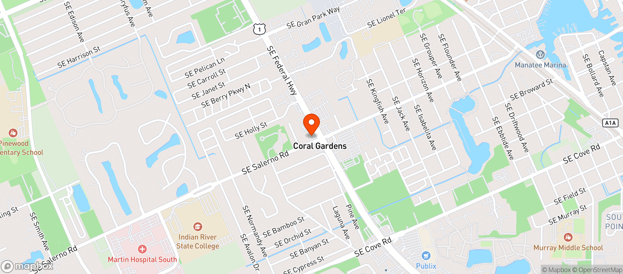 Map showing Stuart Amoco