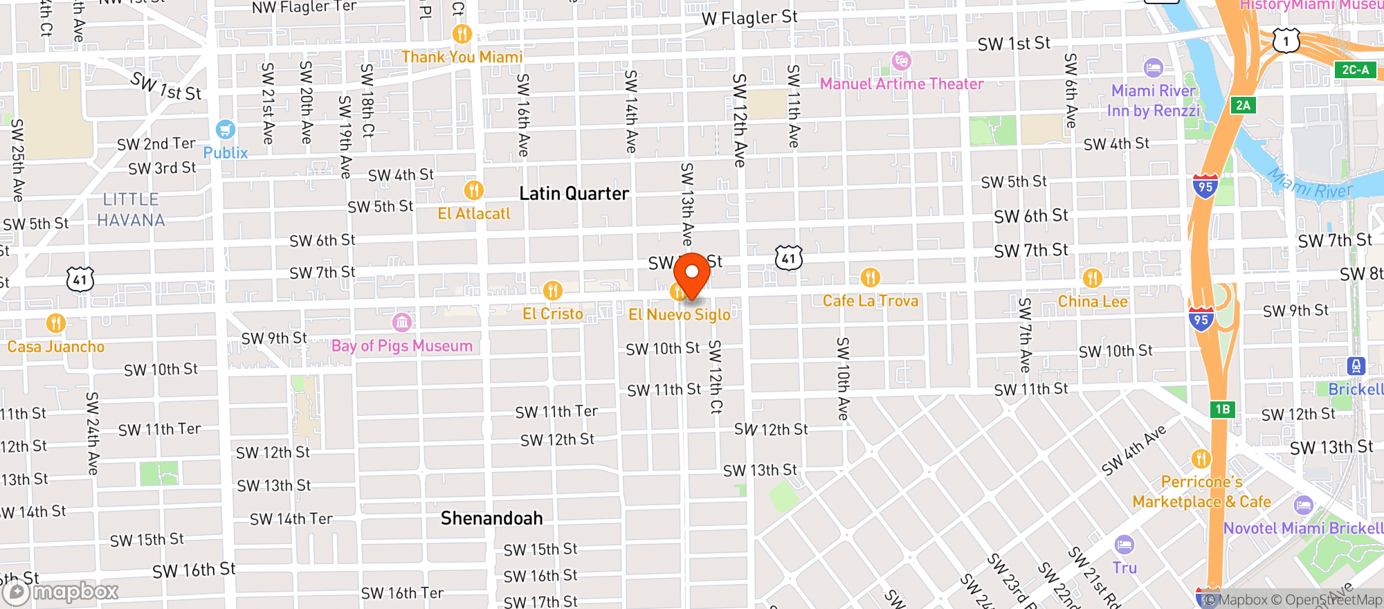 Map showing The Hotbox Doral