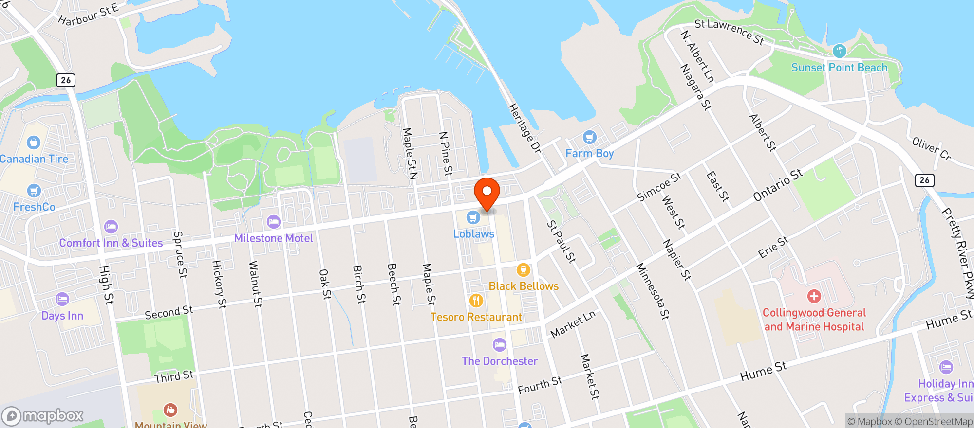 Map showing Loblaws