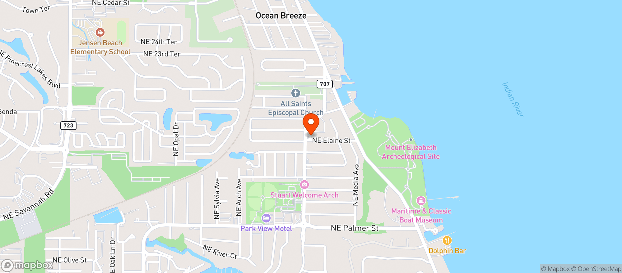 Map showing Citgo Of Jensen Beach Llc