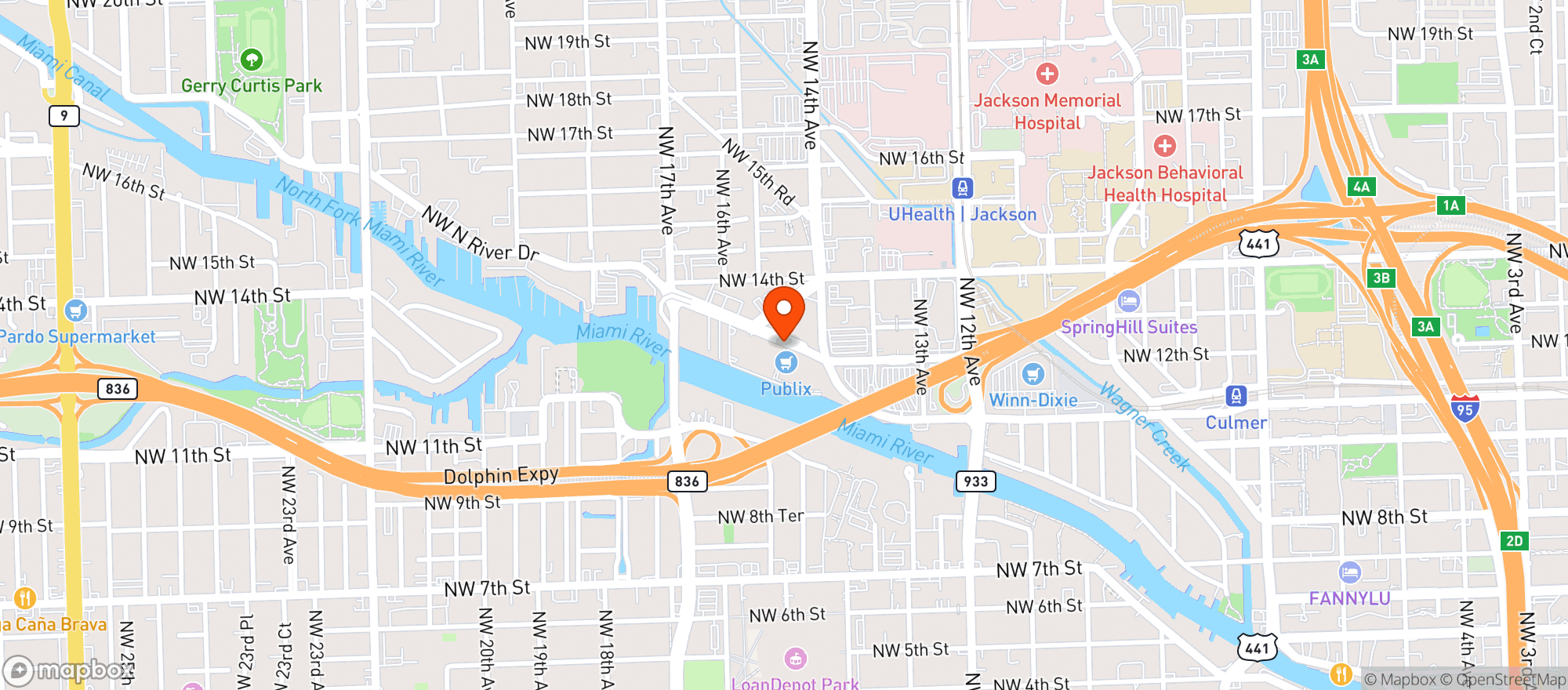 Map showing Publix Super Market