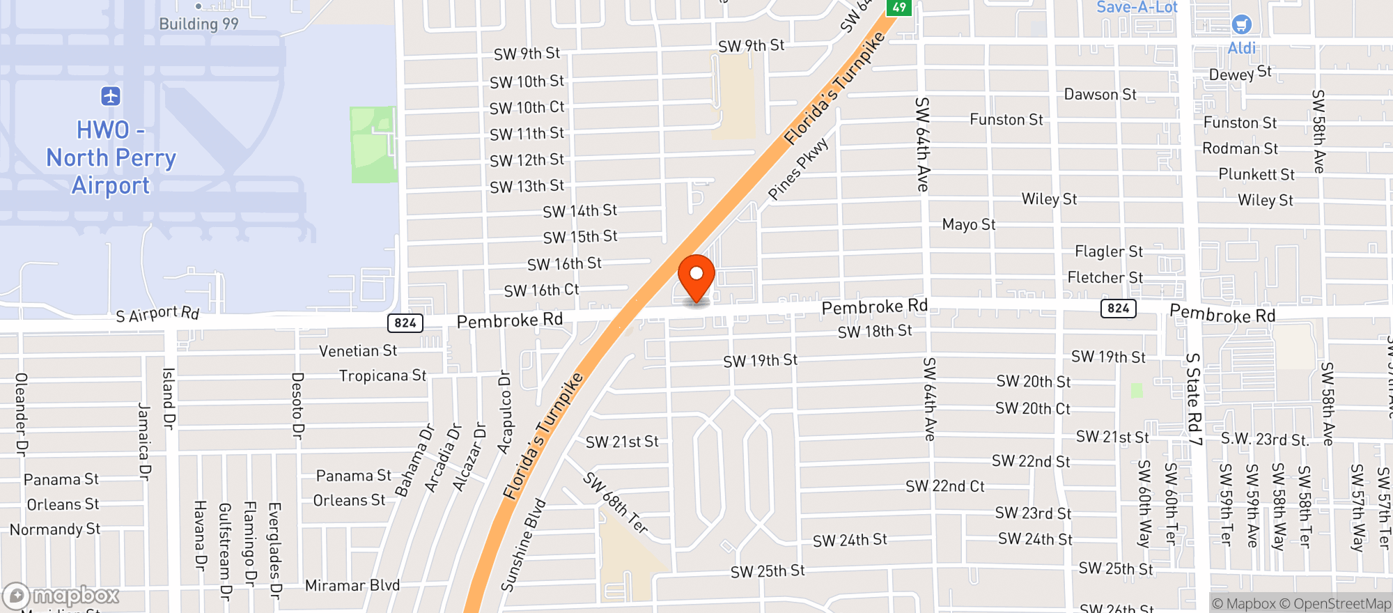Map showing Bravo Supermarket