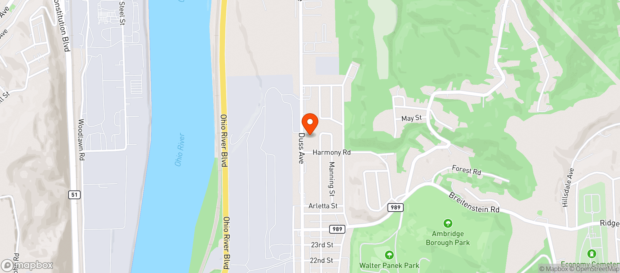 Map showing Harmony Dist