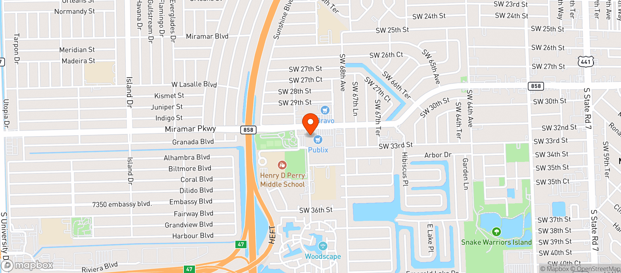 Map showing Publix Super Market