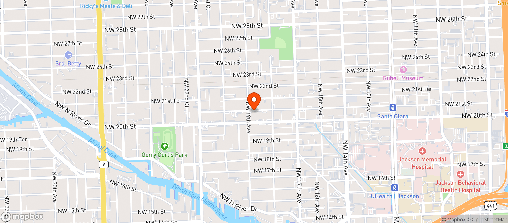 Map showing Mila Miami- Commissary