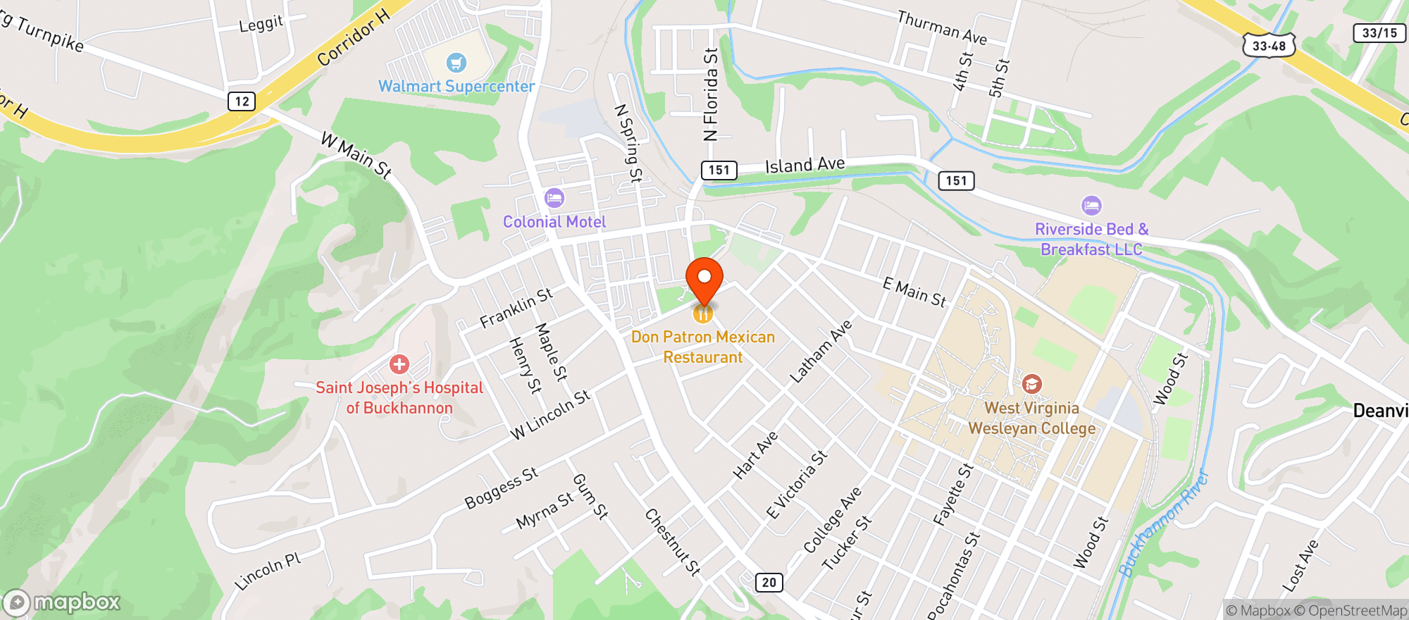 Map showing Don Patron Mexican Grill