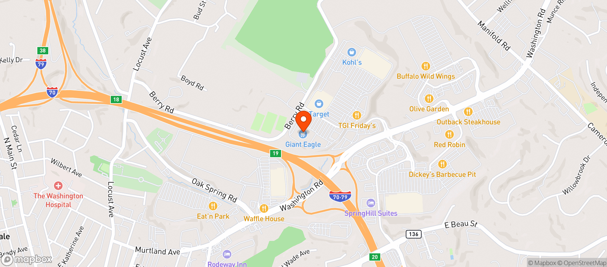 Map showing GIANT EAGLE - WSHINGTN
