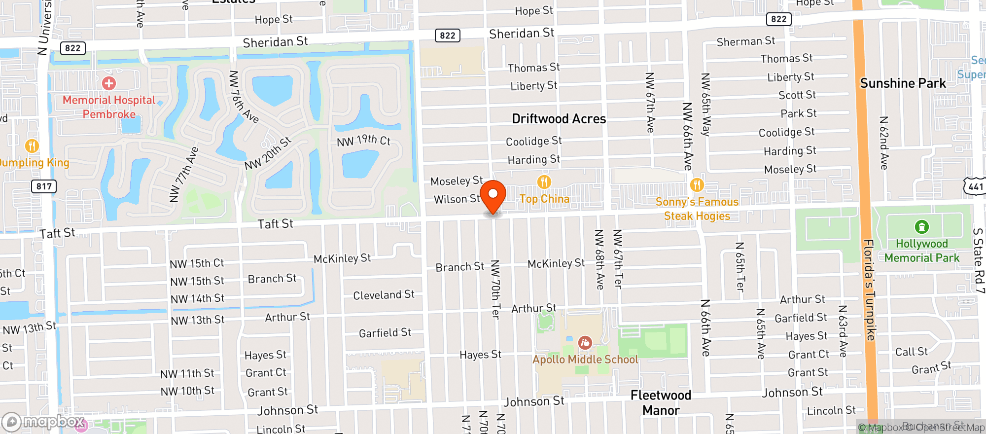 Map showing Publix Super Market