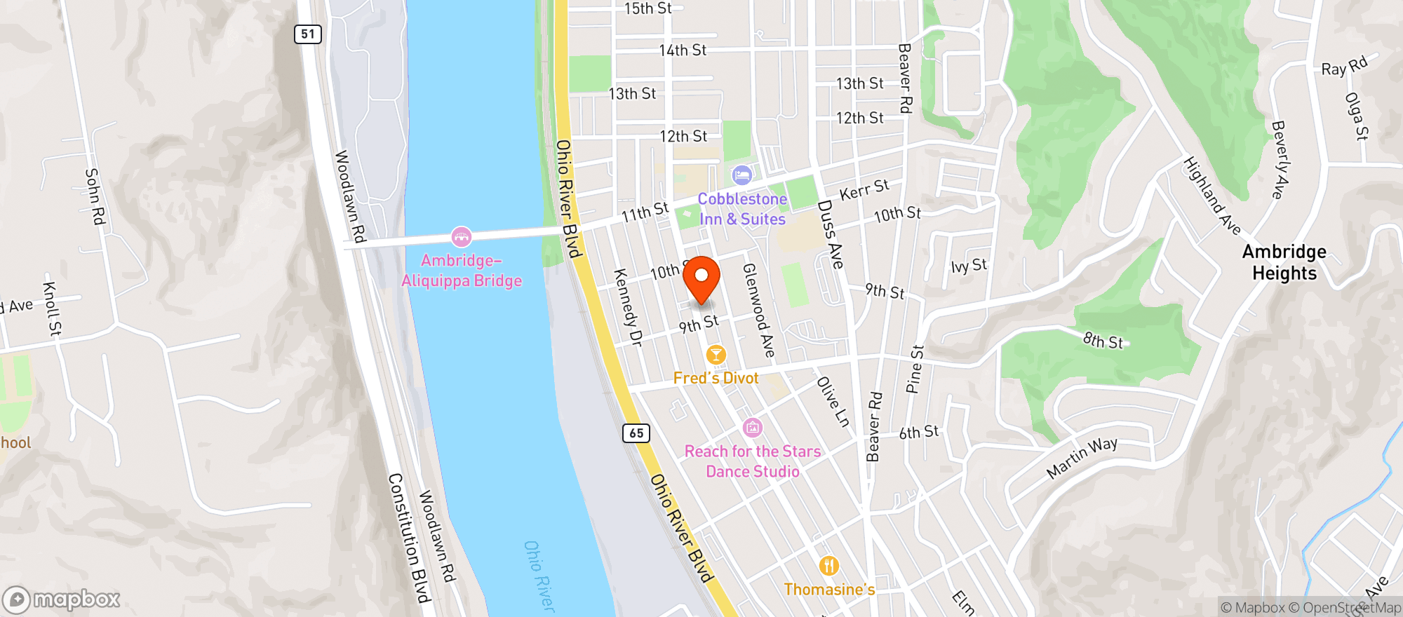 Map showing Fermata Brewing Company