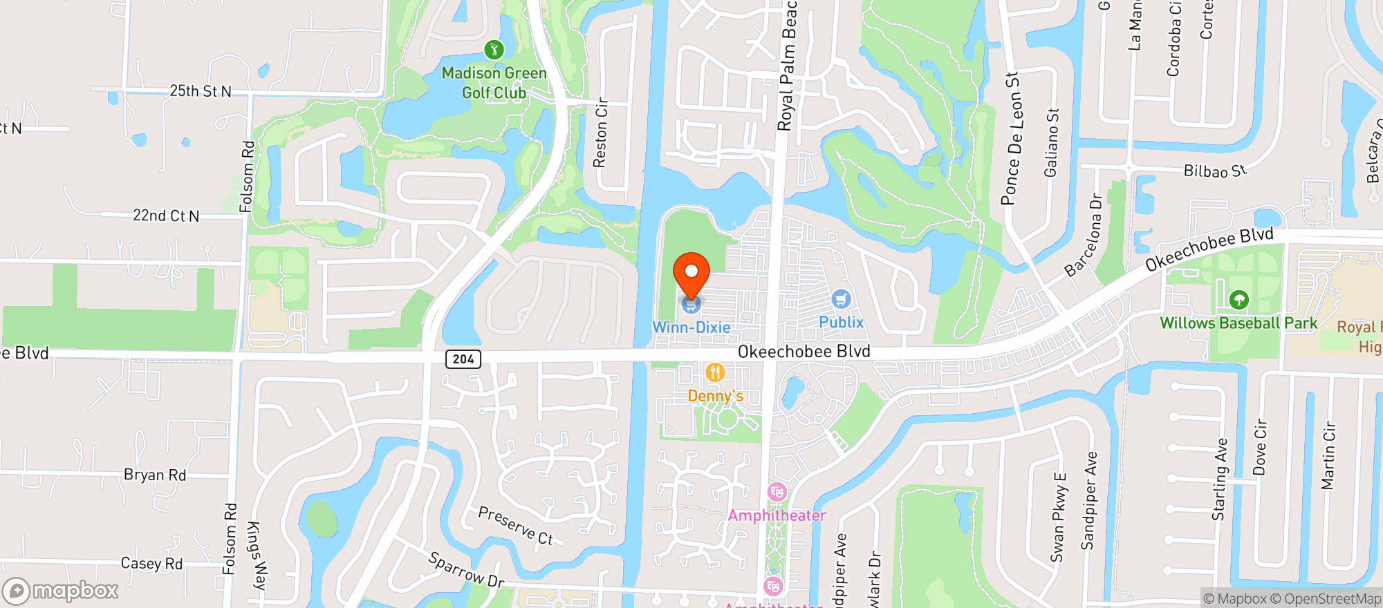 Map showing Winn Dixie - 0212
