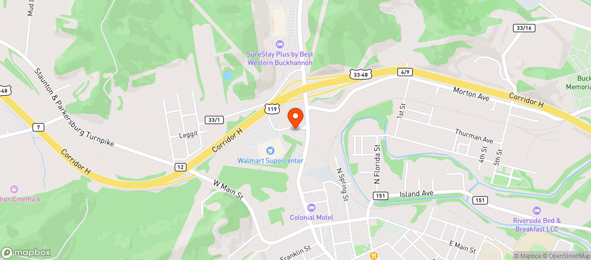 Map showing Walmart Supercenter