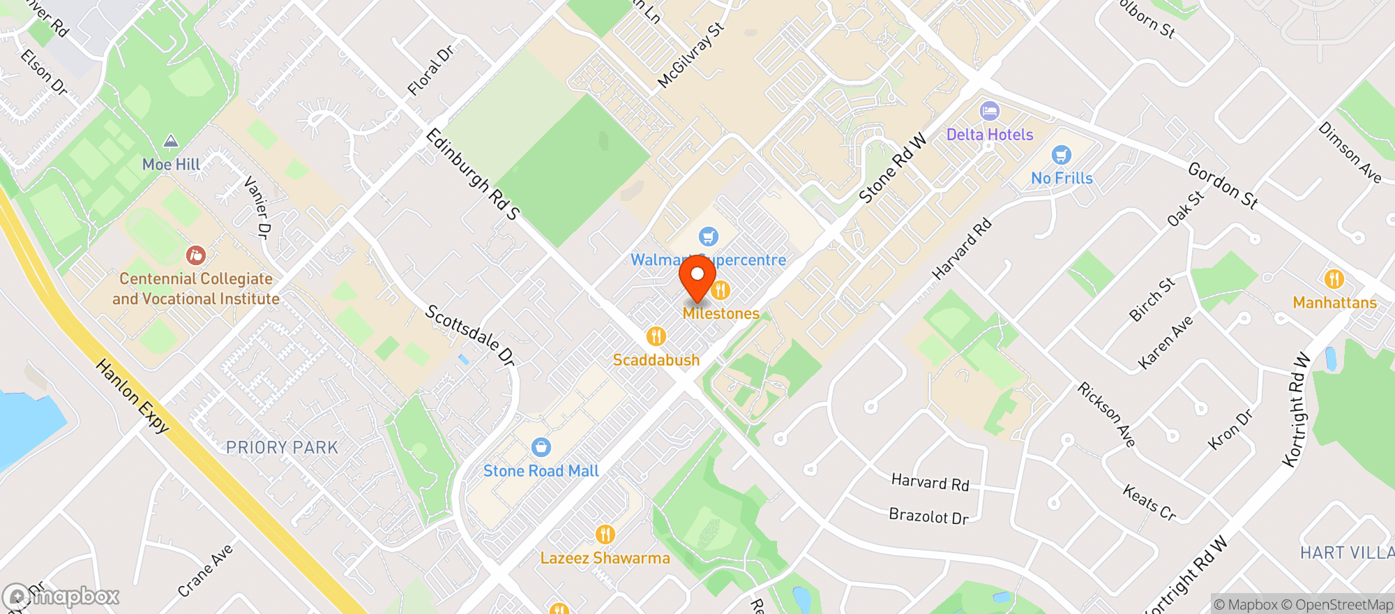 Map showing Metro Ontario