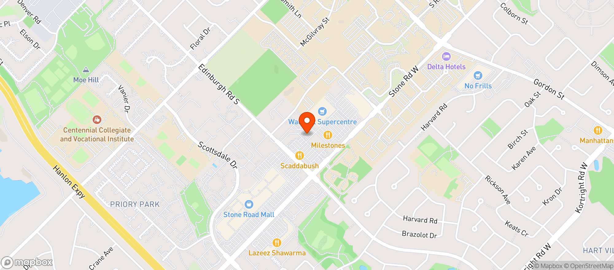 Map showing Staples