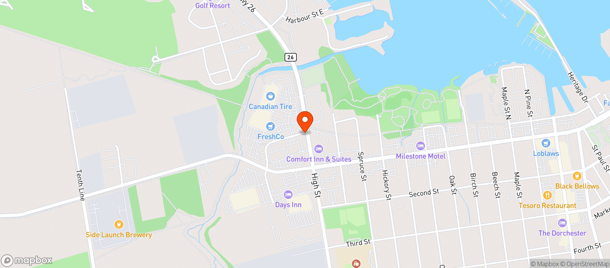 Map showing Staples