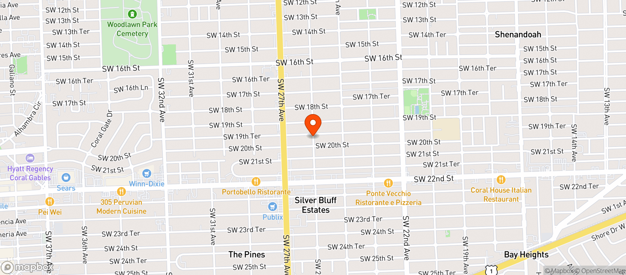 Map showing Winn Dixie Liquors #394