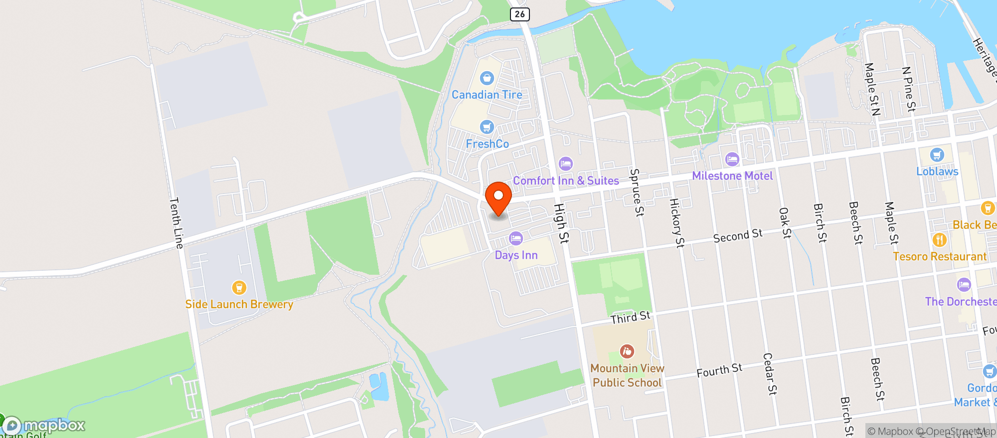 Map showing Metro Ontario