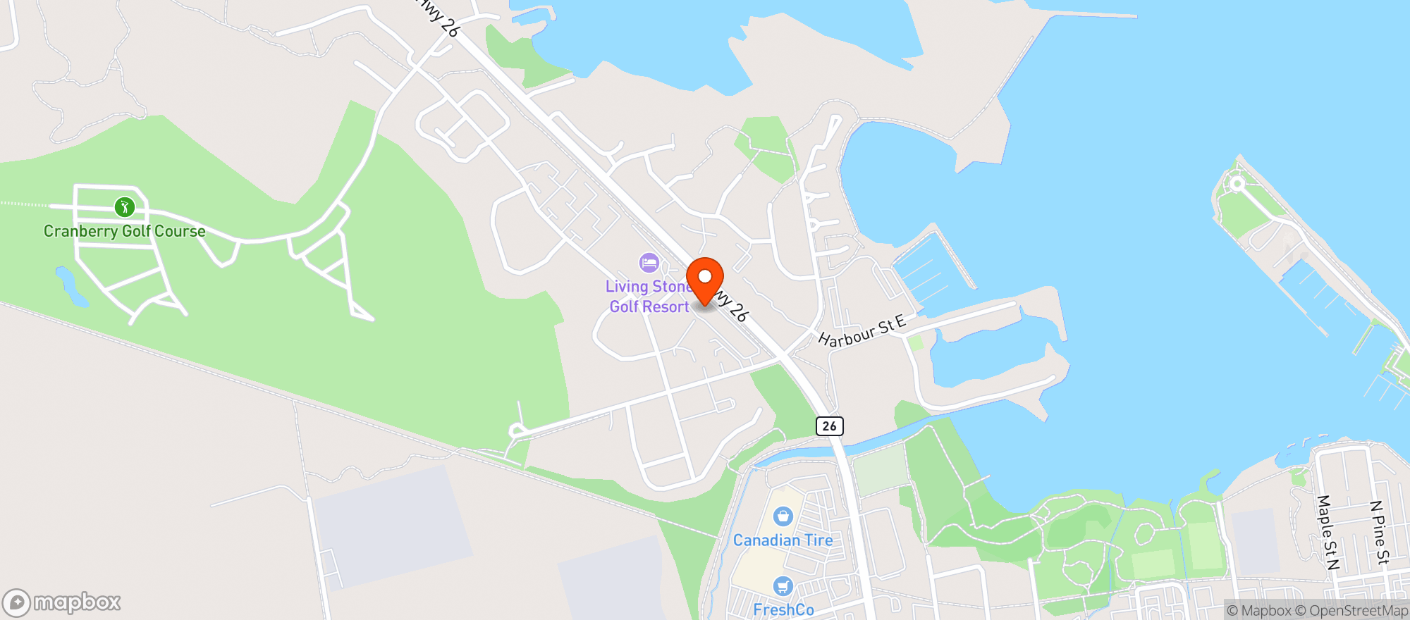 Map showing Orchard Health Foods