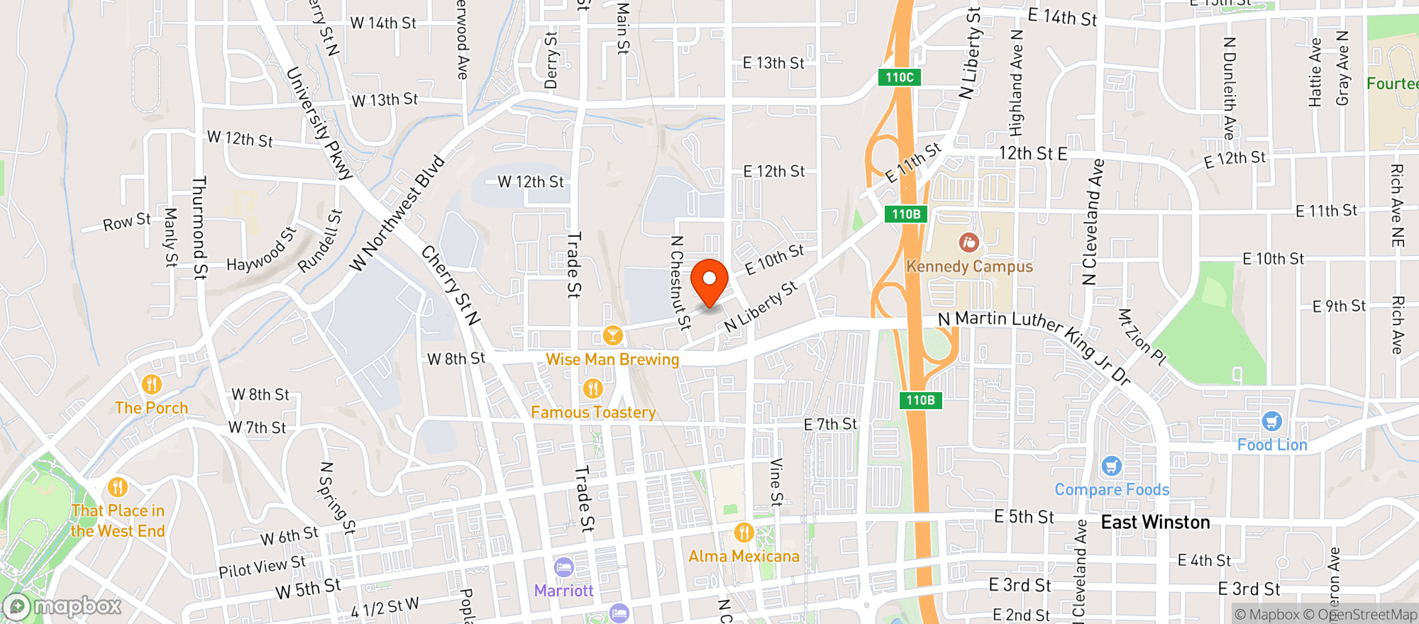 Map showing Radar Brewing Company