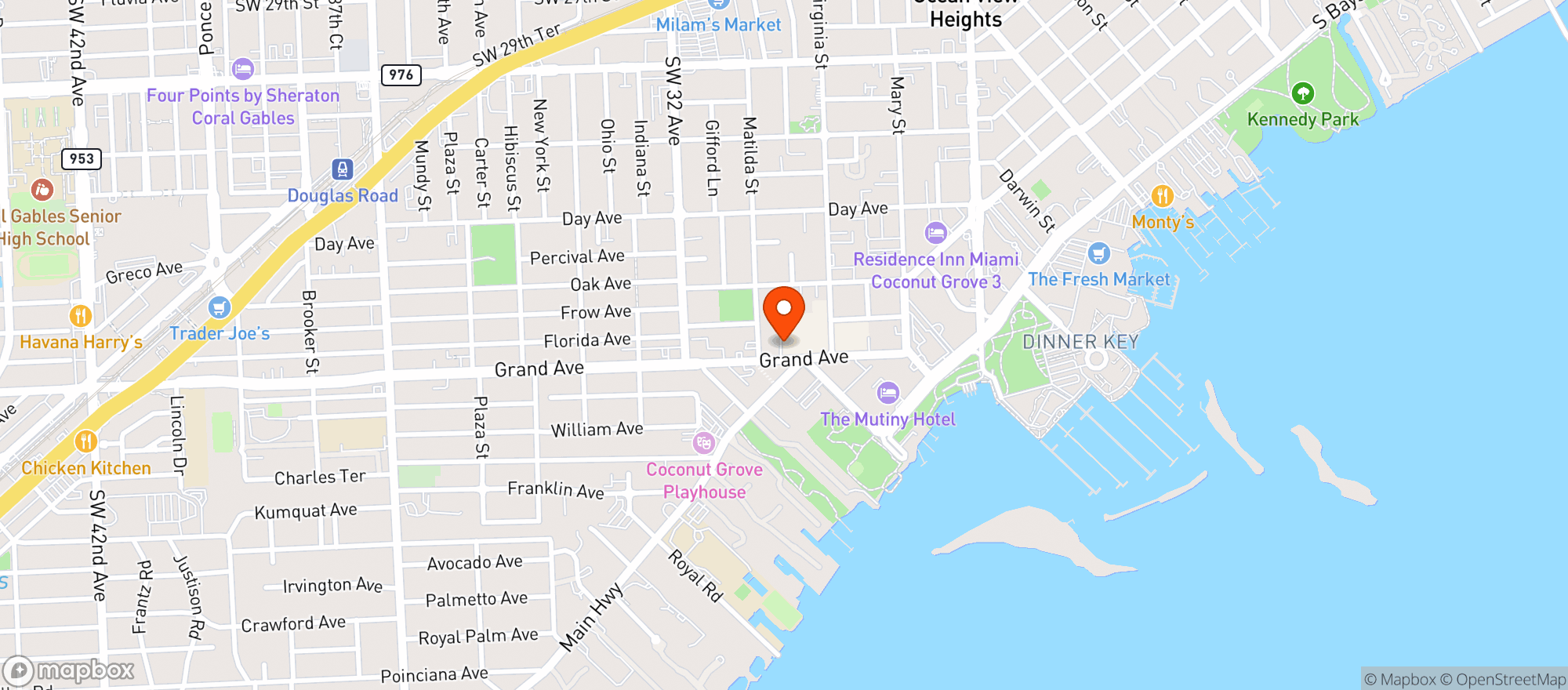 Map showing Jaguar Ceviche Spoon Bar & Lat