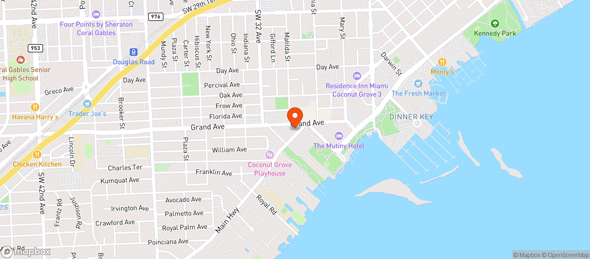 Map showing BARRACUDA BAR AND GRILL