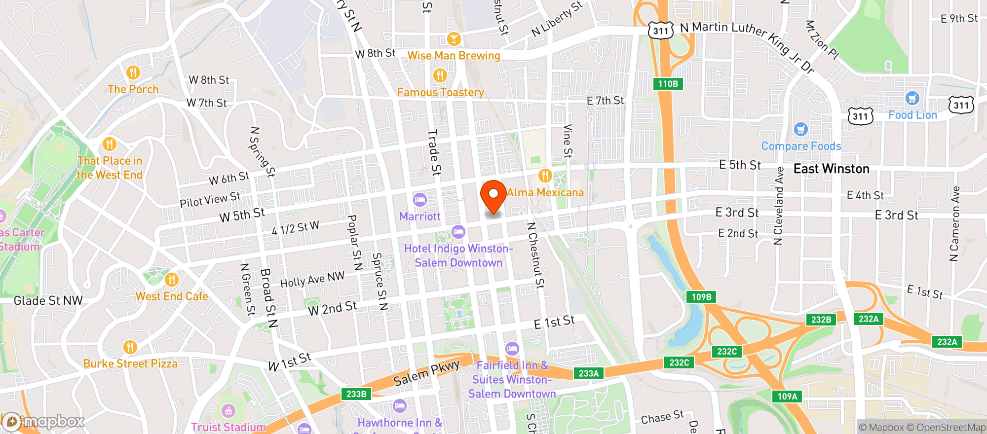 Map showing Kimpton Cardinal Hotel #intch