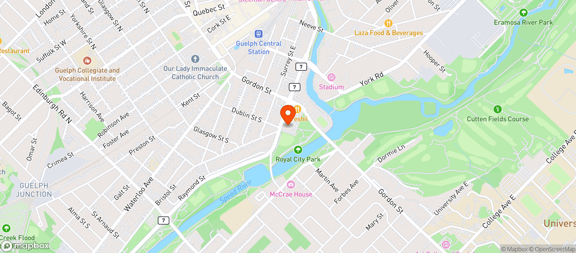 Map showing Goodness Me - Guelph