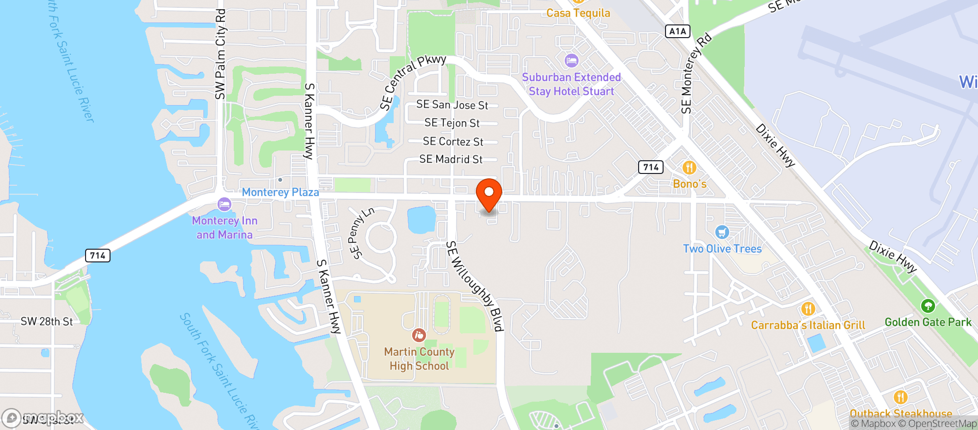 Map showing Stuart Vfw 4194
