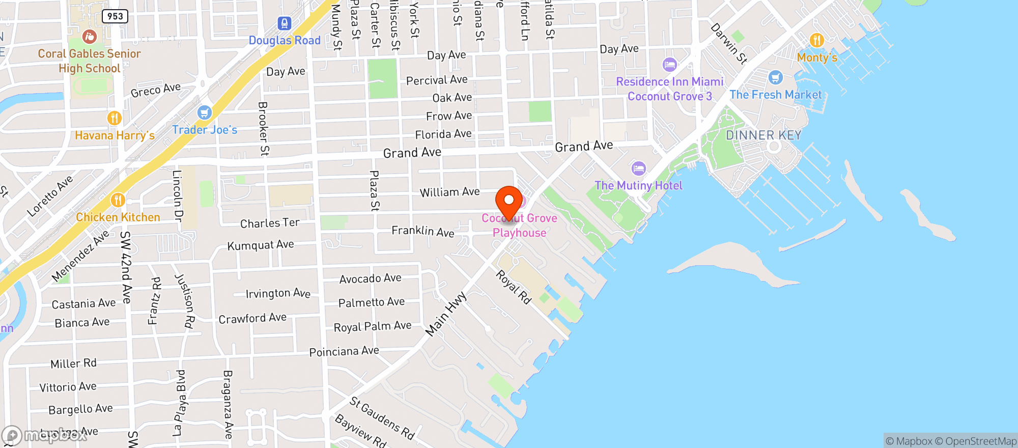 Map showing MAGIE GROVE