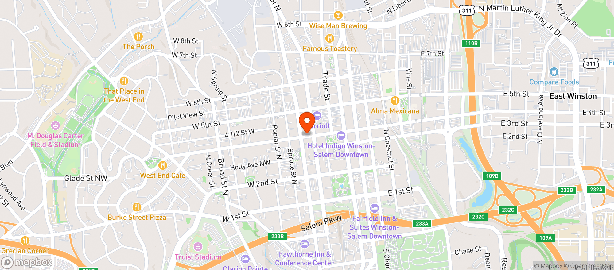 Map showing Aperture Cinema