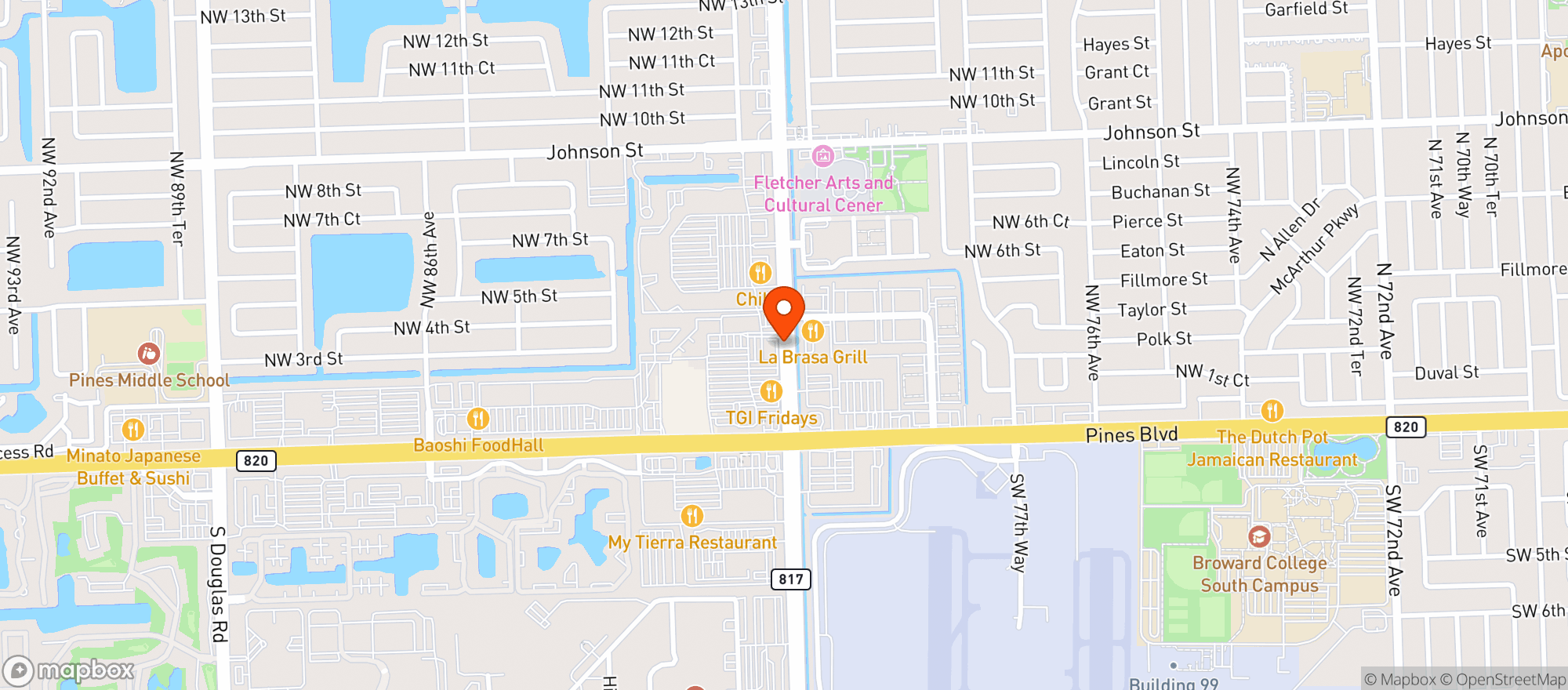 Map showing Red Lobster
