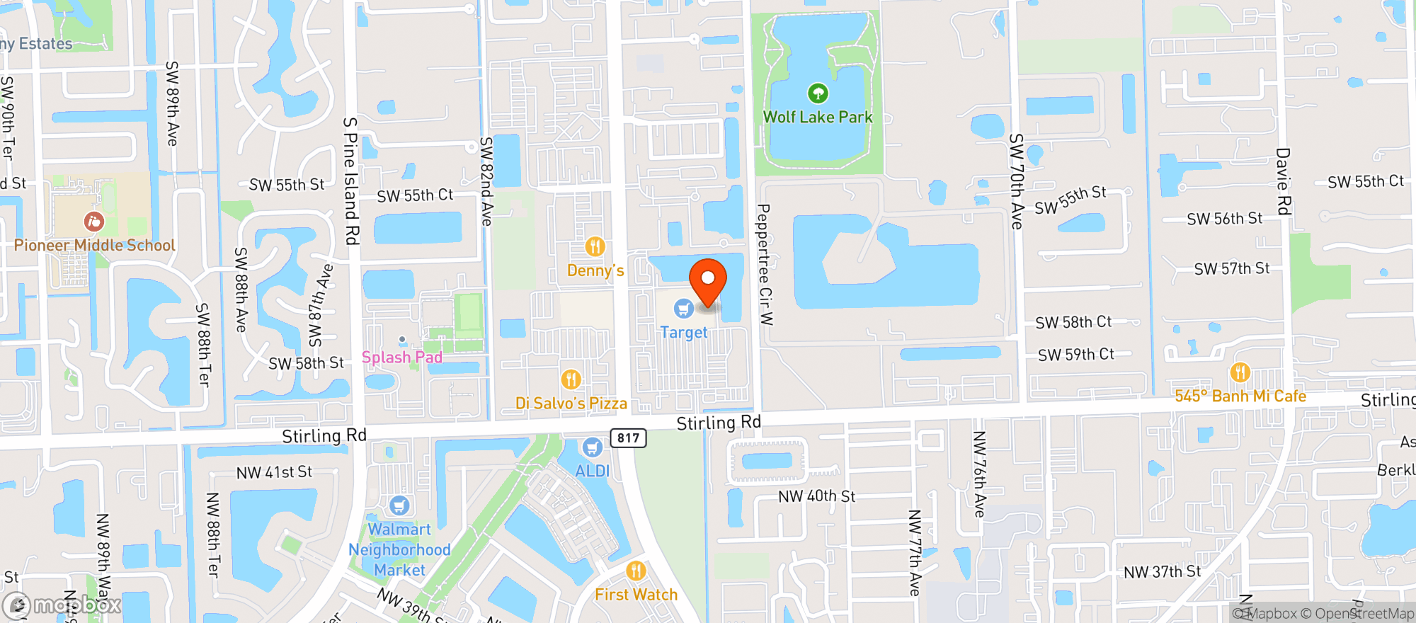 Map showing Target
