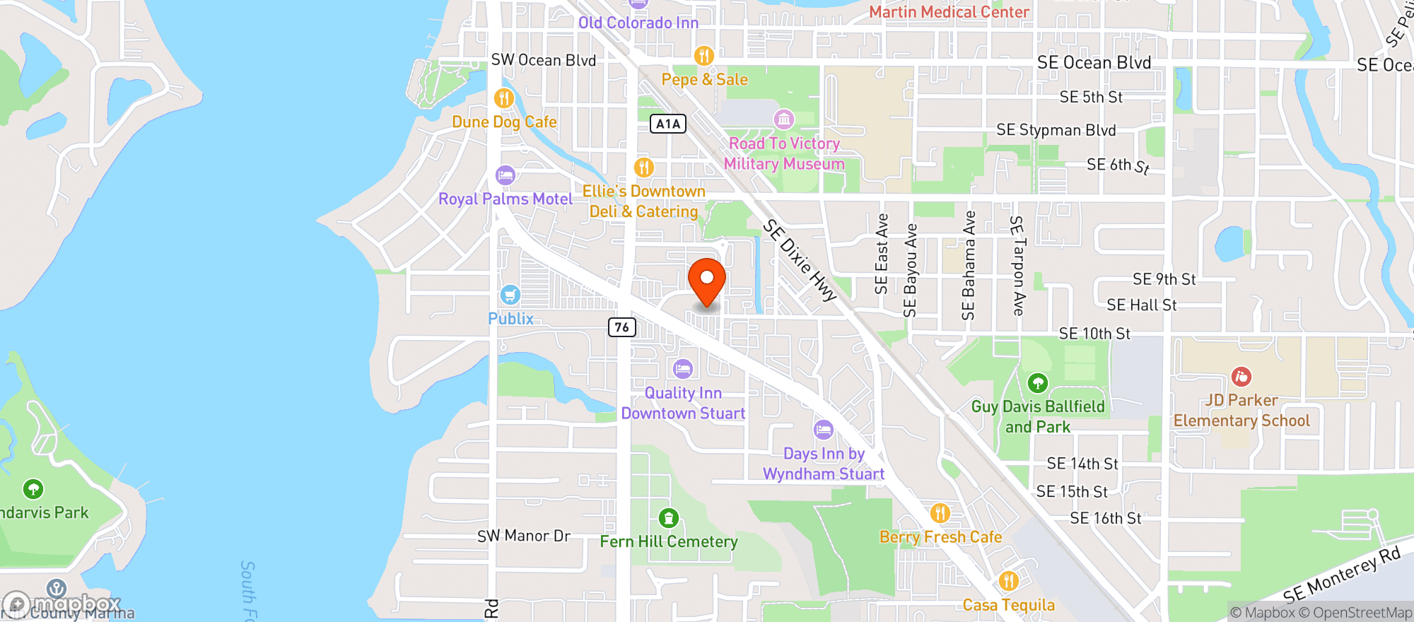 Map showing Frazier Creek Brewing & Distilling