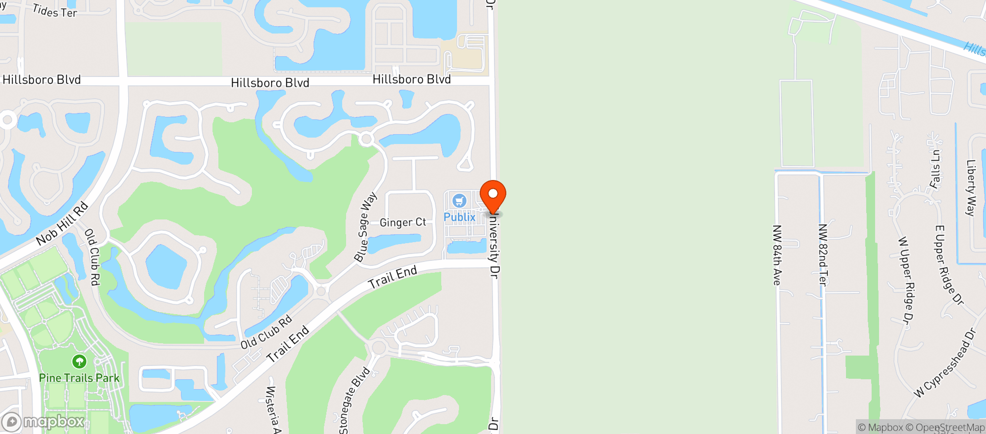 Map showing PUBLIX SUPER MARKET