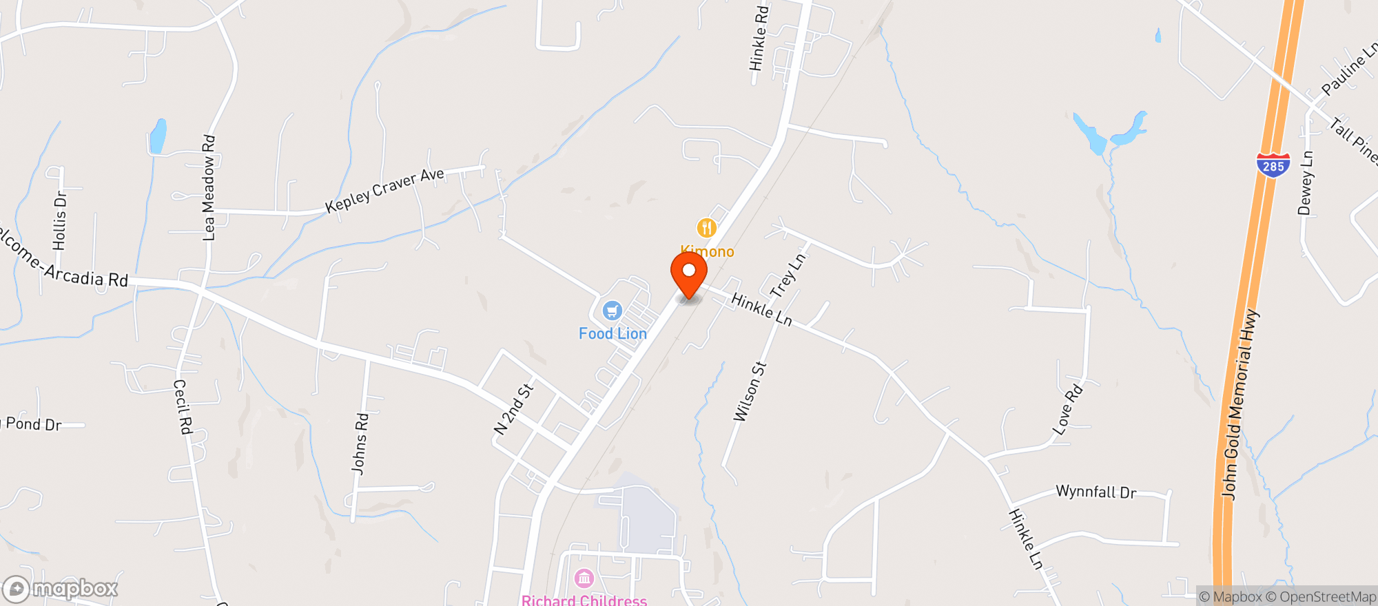 Map showing Welcome Food Mart