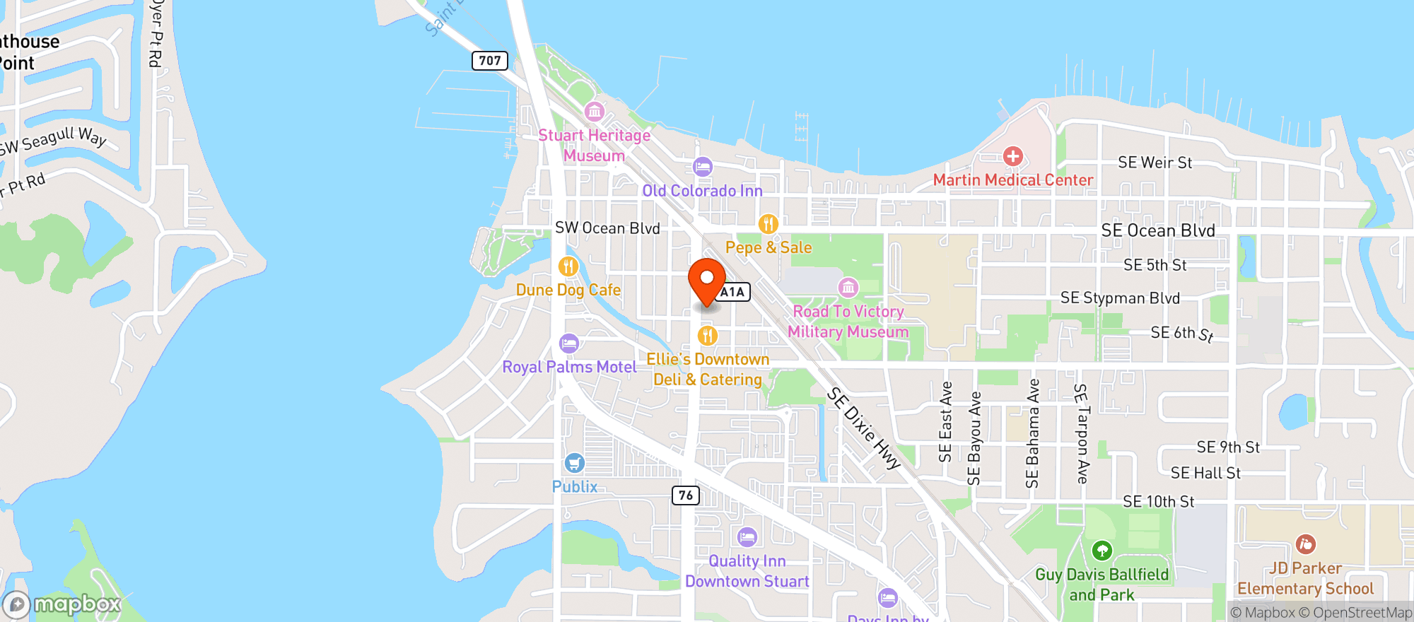 Map showing The Taco Shack
