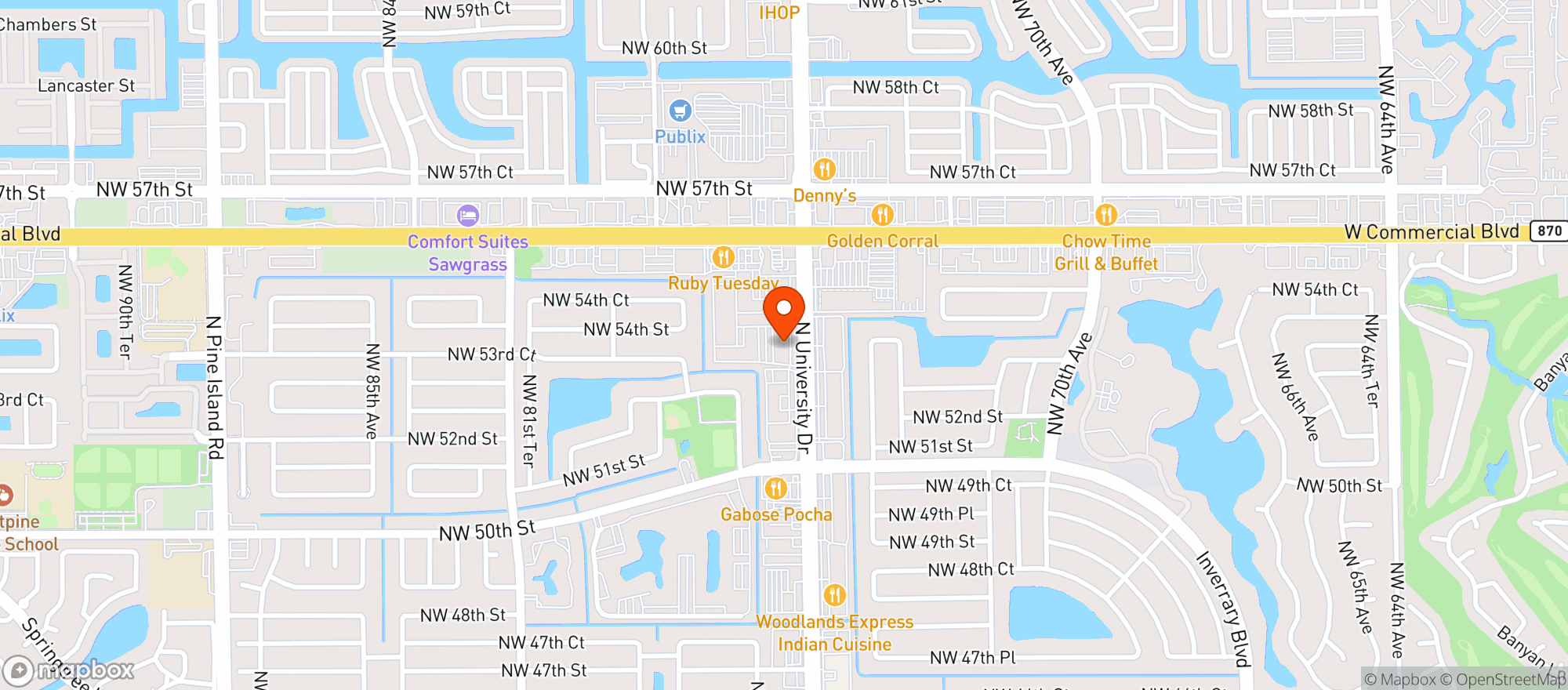 Map showing Gnc - 8049 - Universal Plaza