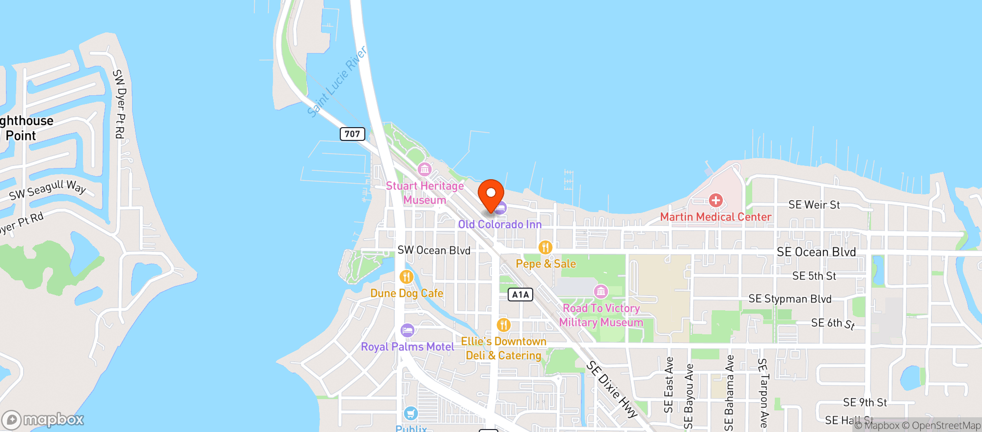 Map showing DUFFYS SPORTS GRILL
