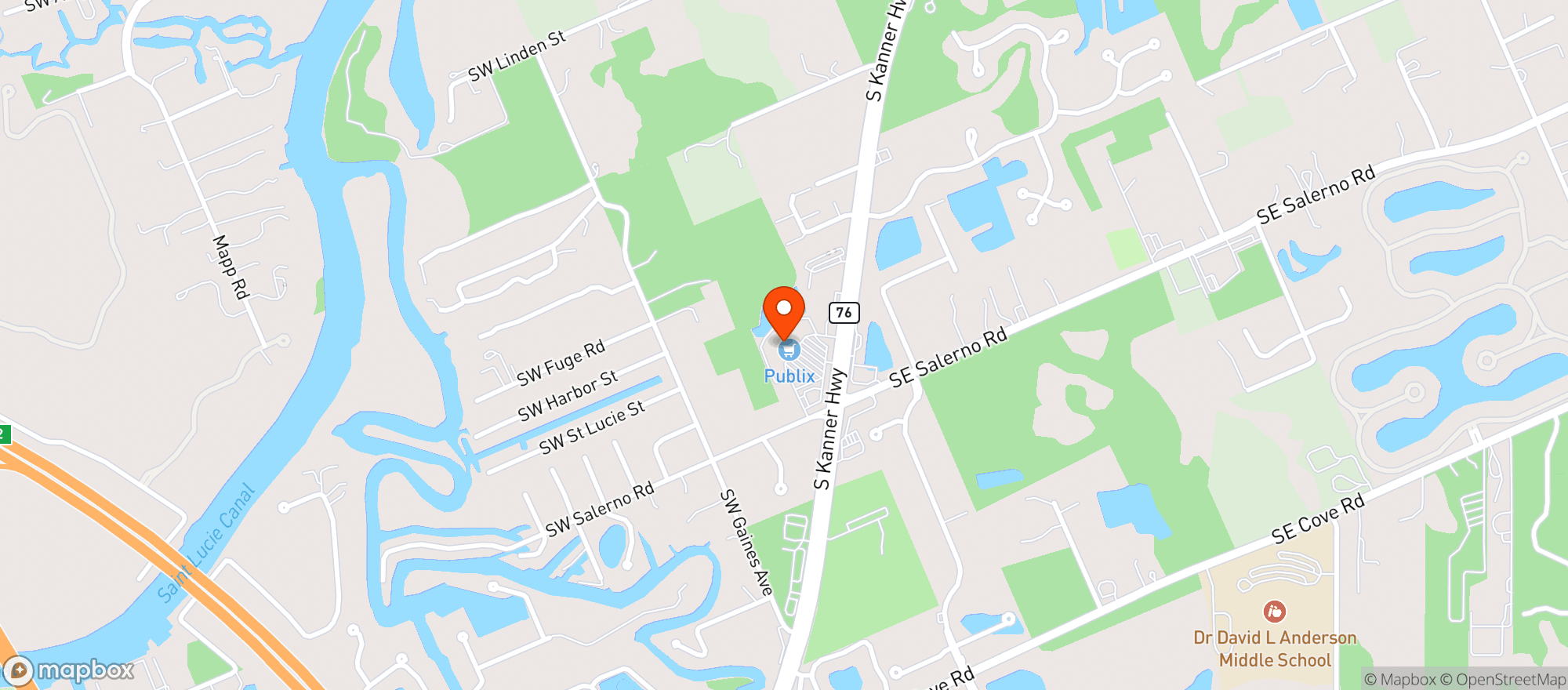 Map showing Publix
